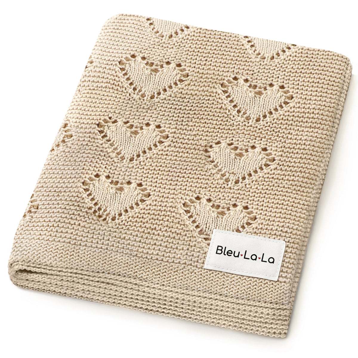 Heart Cotton Knit Baby Blanket