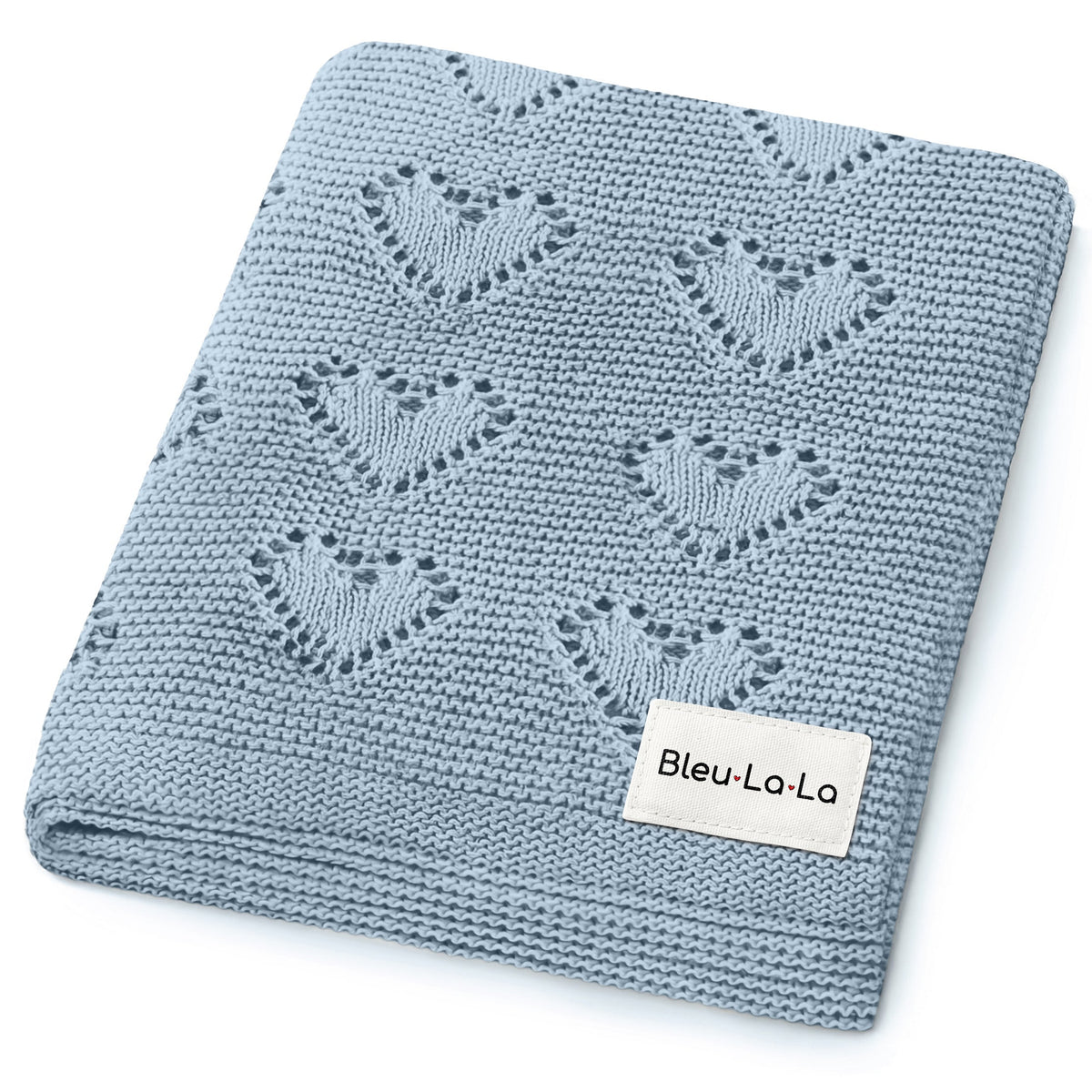 Heart Cotton Knit Baby Blanket