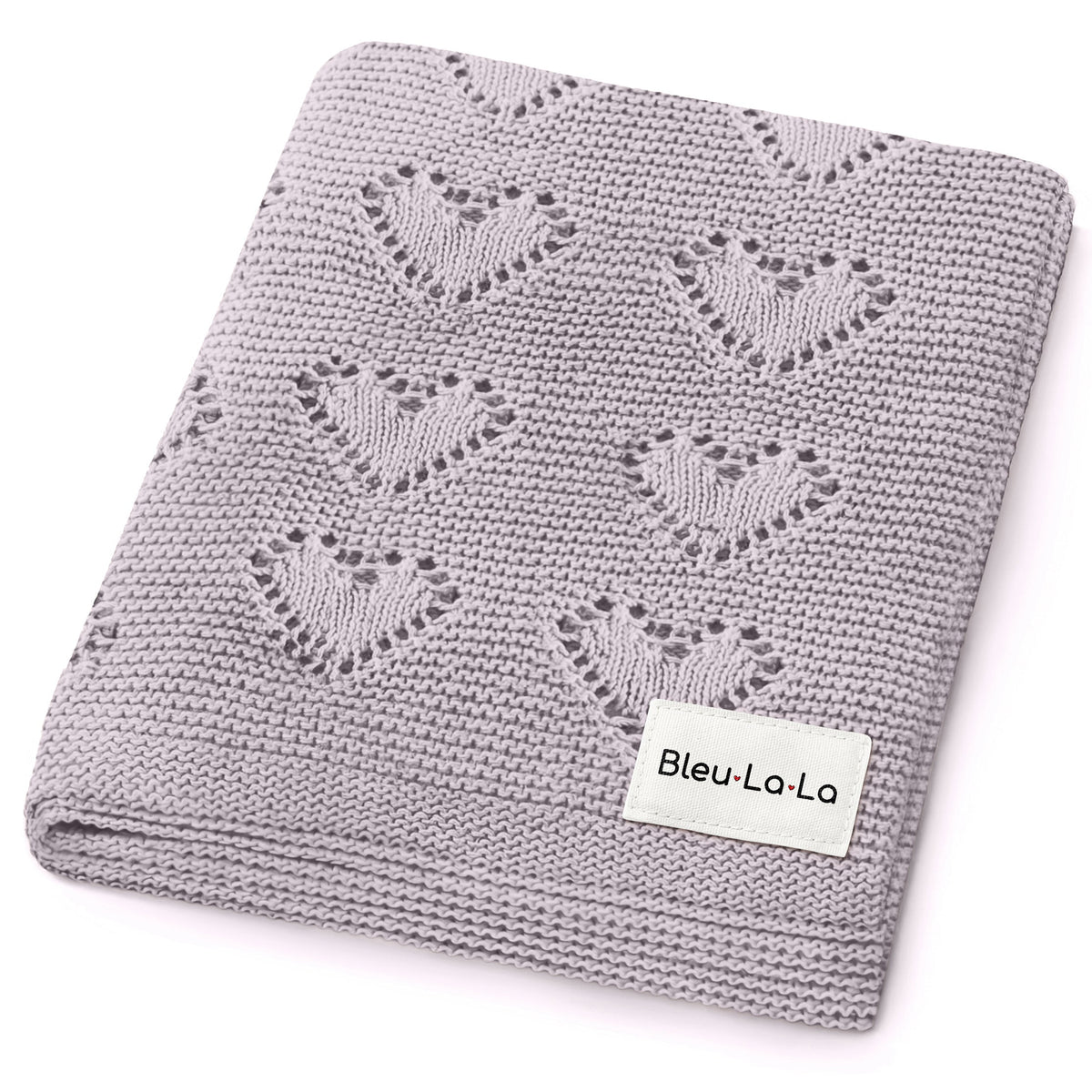 Heart Cotton Knit Baby Blanket