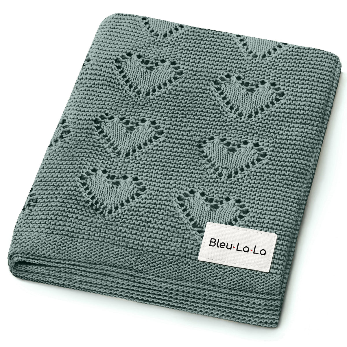 Heart Cotton Knit Baby Blanket