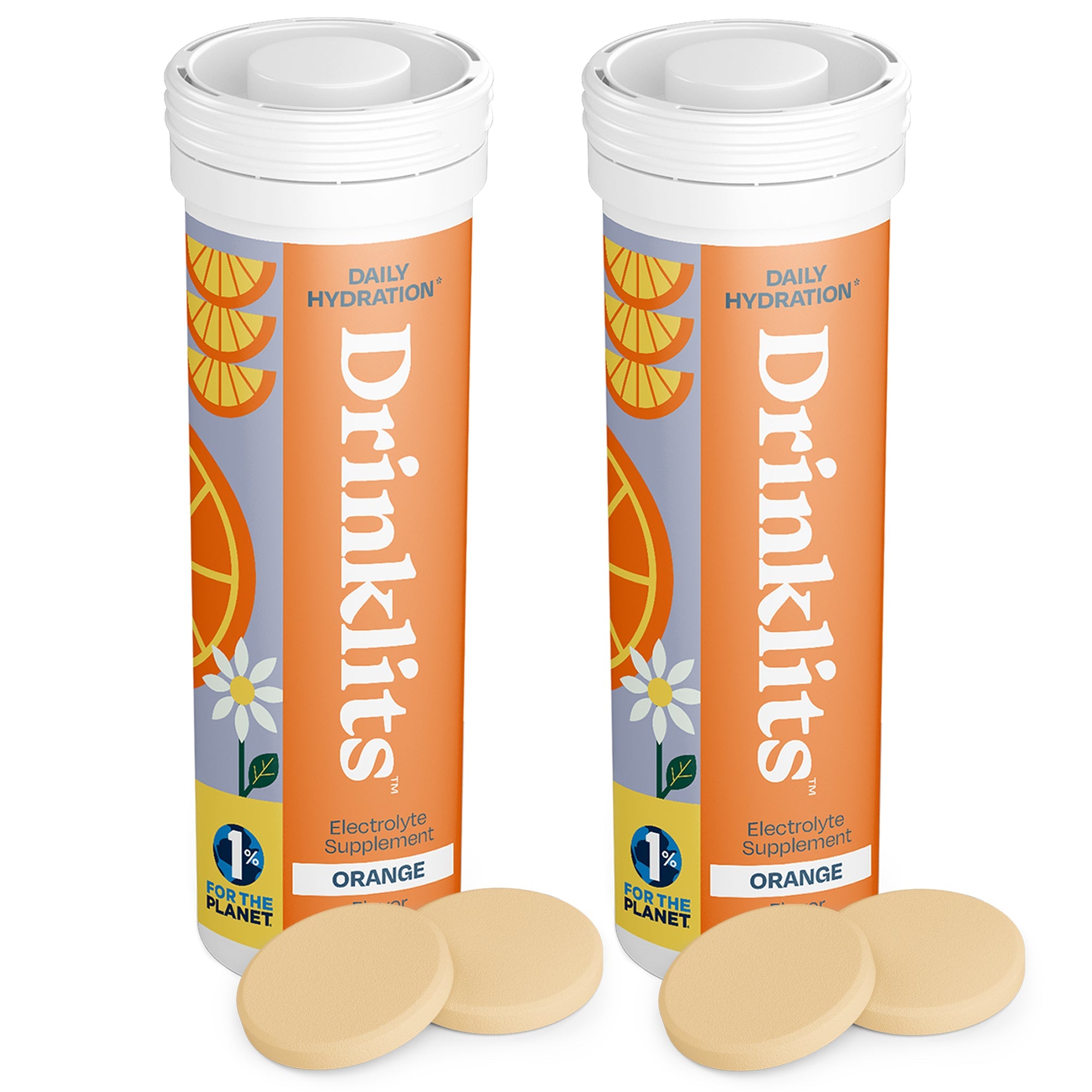 Orange Daily Hydration Tablets (2) Tube Bundle