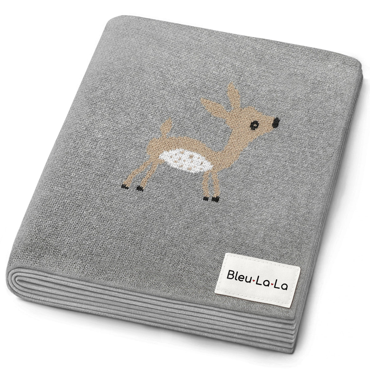 Deer Cotton Knit Baby Blanket