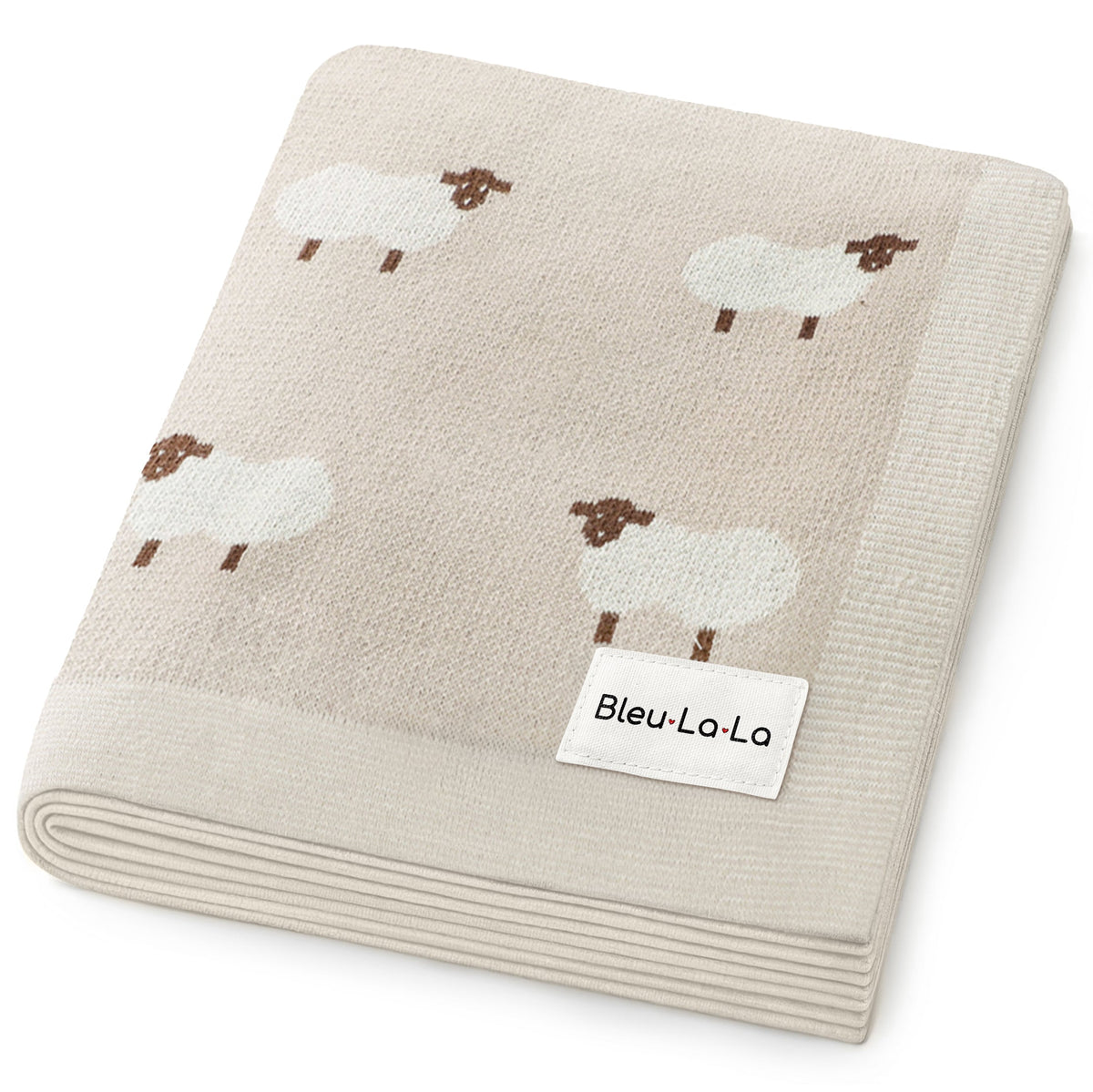 Sheep Cotton Knit Baby Blanket