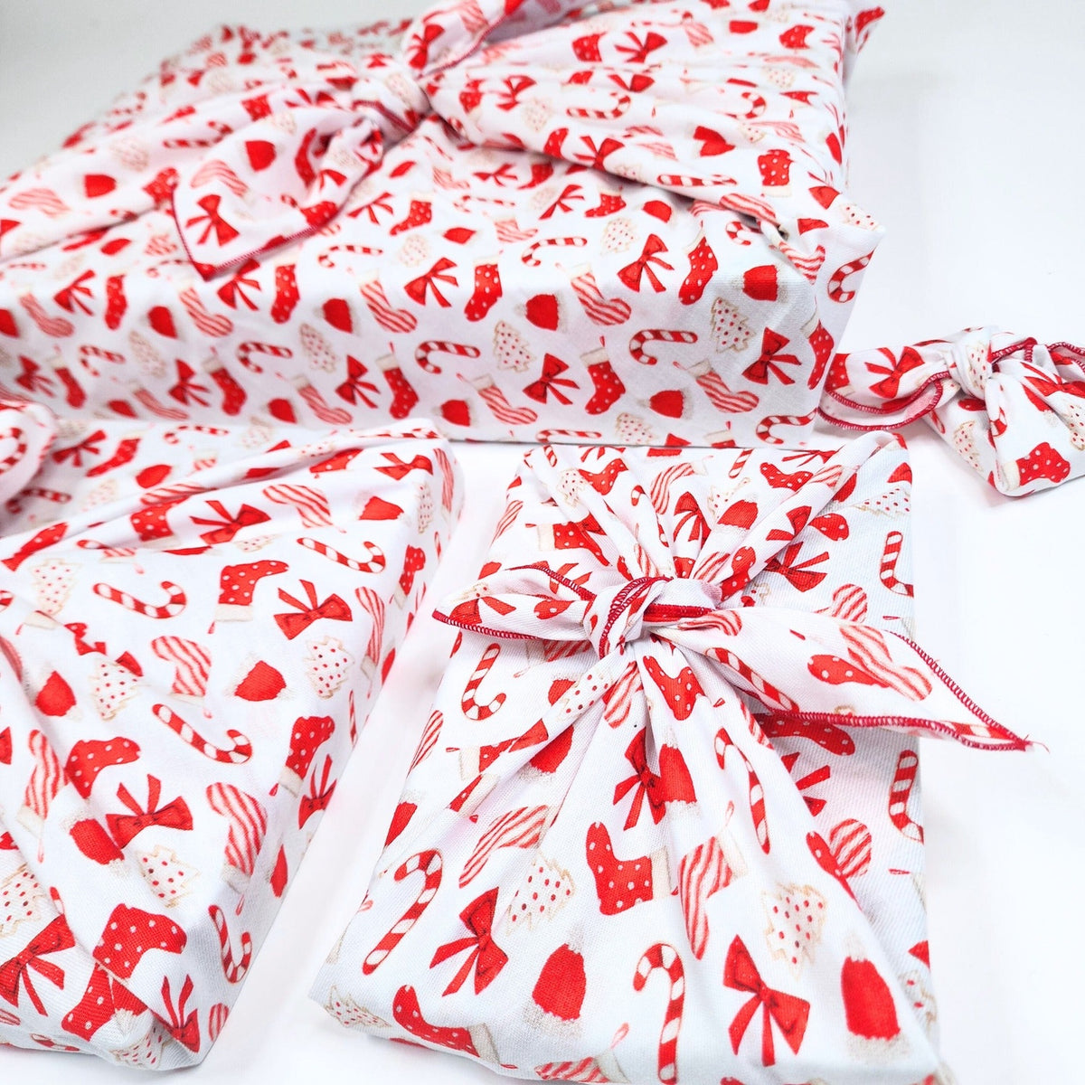 Christmas Cookies & Candy Furoshiki Gift Wraps - Set of 4