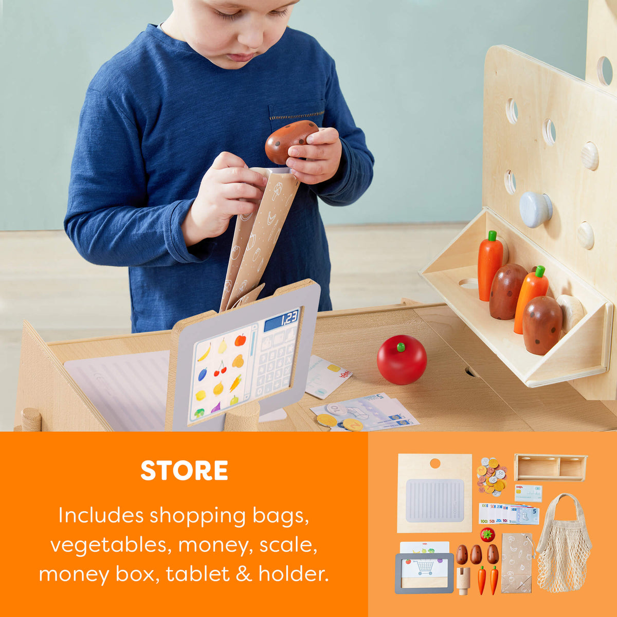Creative Play 3 in 1 – Play Kitchen, Store & Workshop