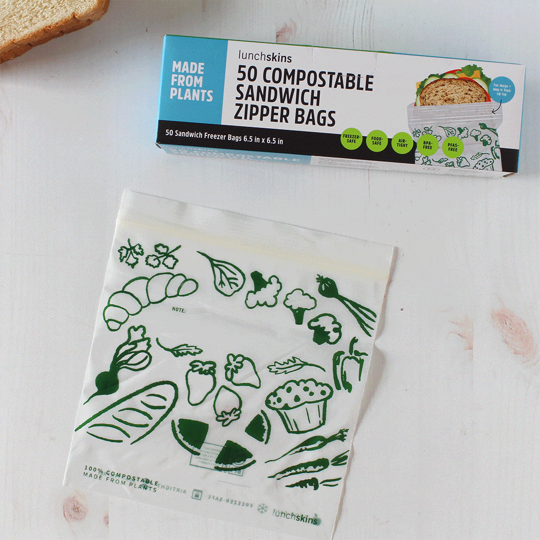 Ziptop Compostable Freezer-Safe Sandwich Storage Bags