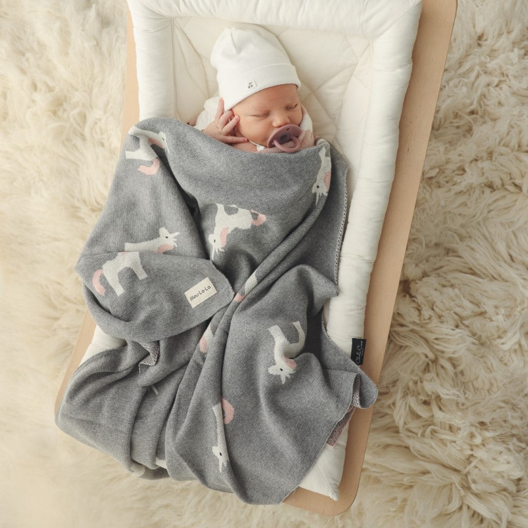 Unicorn Cotton Knit Baby Blanket