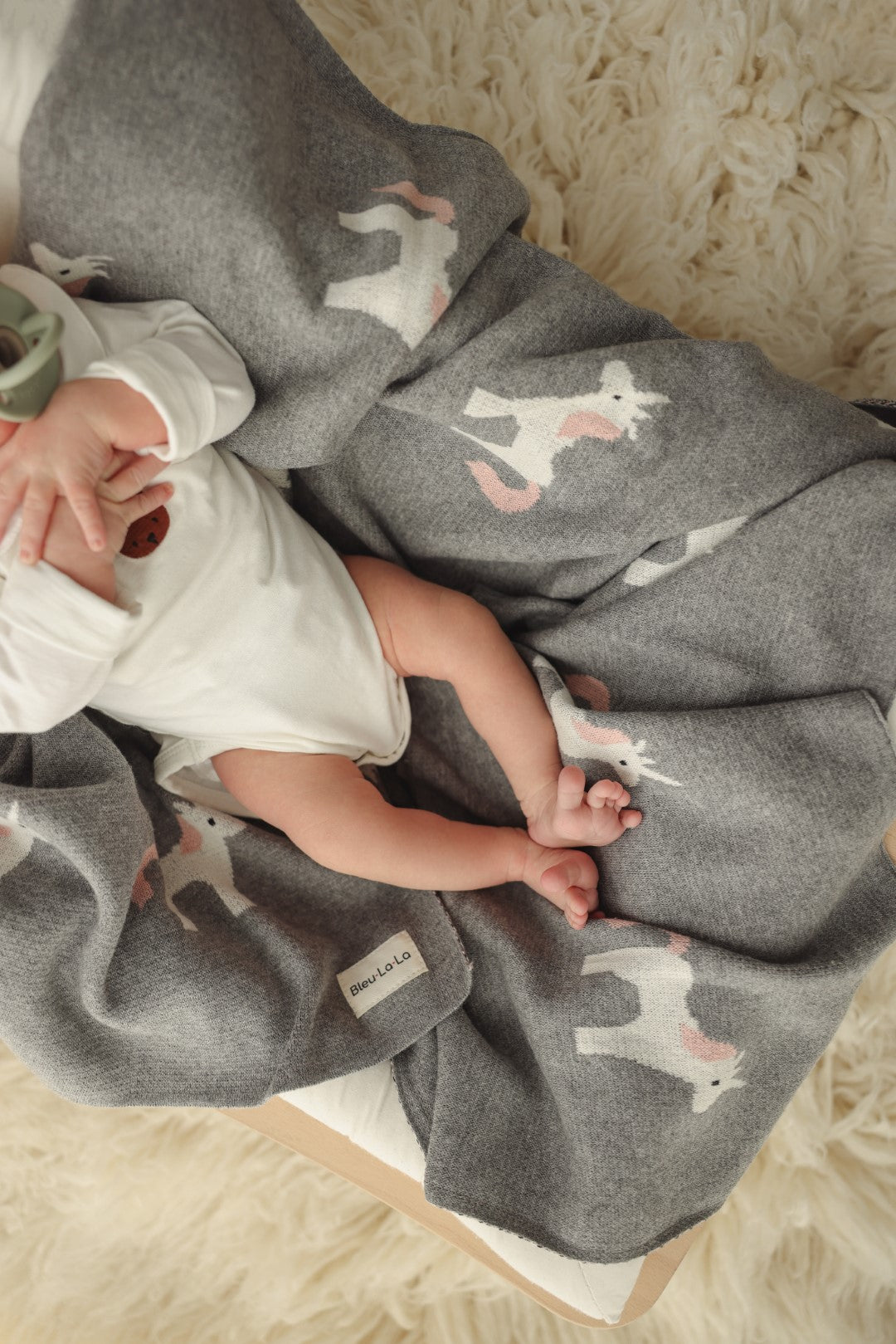 Unicorn Cotton Knit Baby Blanket