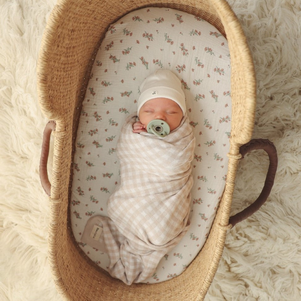 Checkered Cotton Knit Baby Blanket