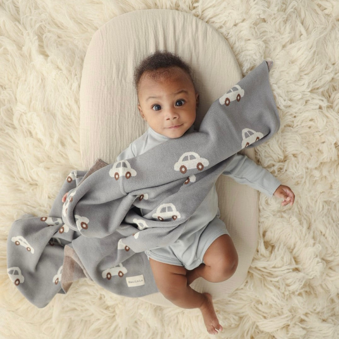 Whimsy Cotton Knit Baby Blanket