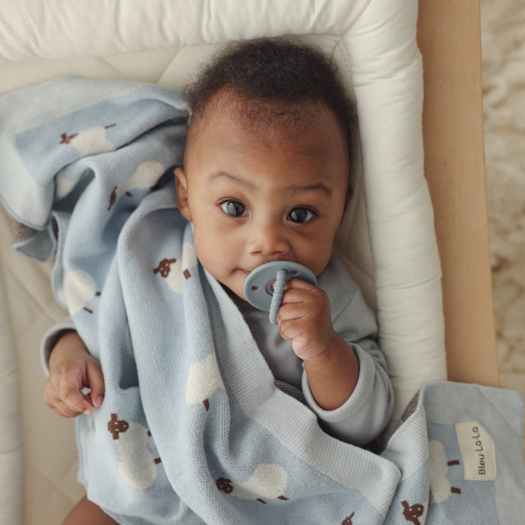 Sheep Cotton Knit Baby Blanket