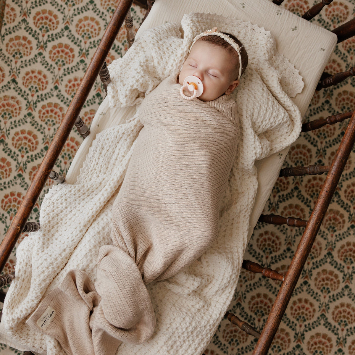 Ribbed Organic Cotton Knit Baby Blanket