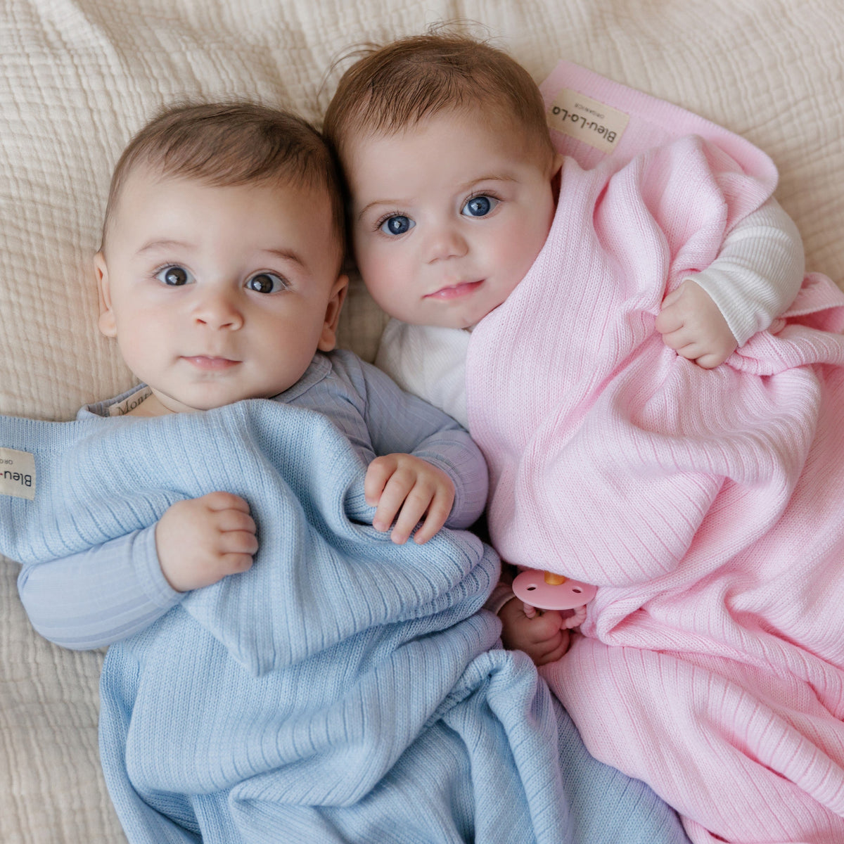 Ribbed Organic Cotton Knit Baby Blanket