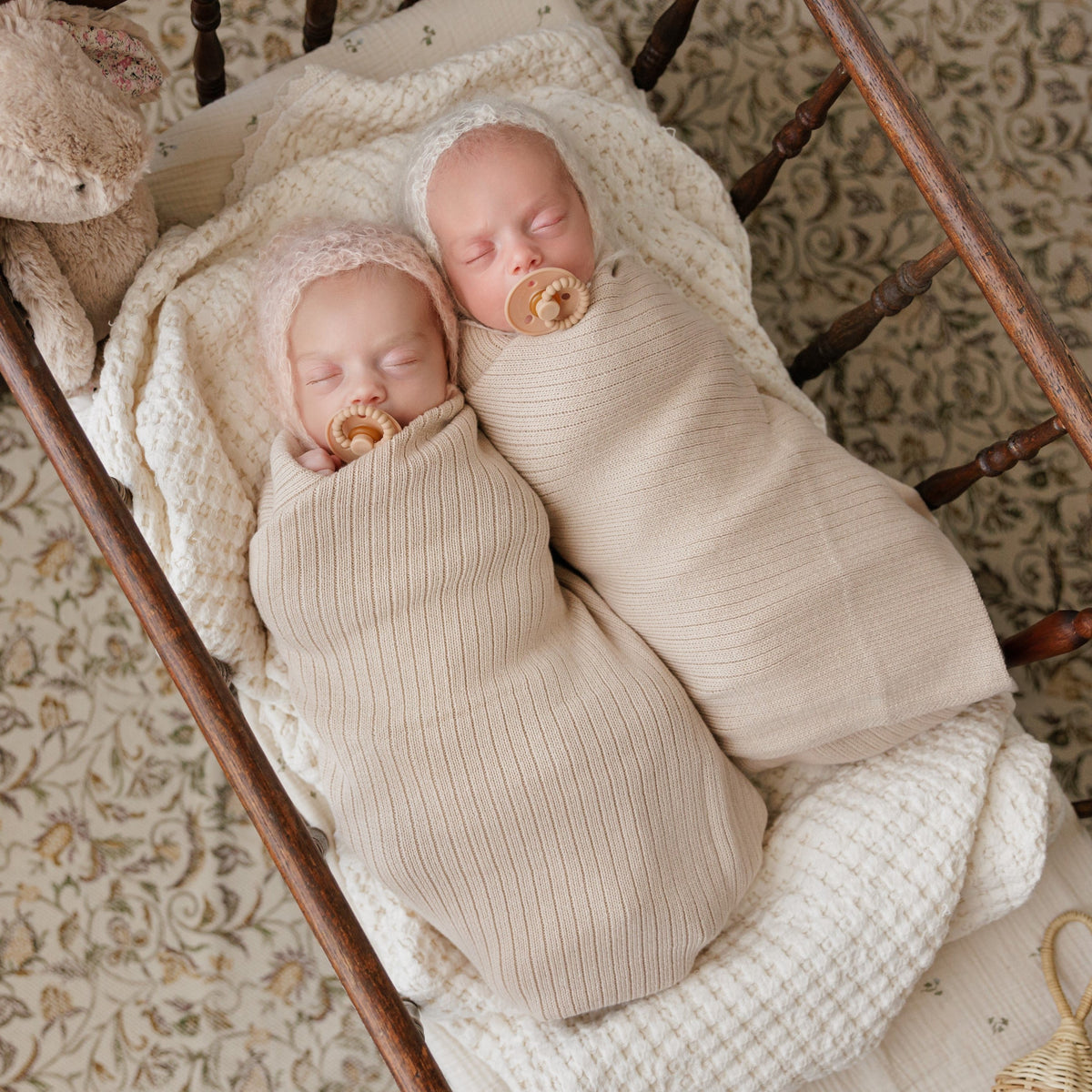 Ribbed Organic Cotton Knit Baby Blanket