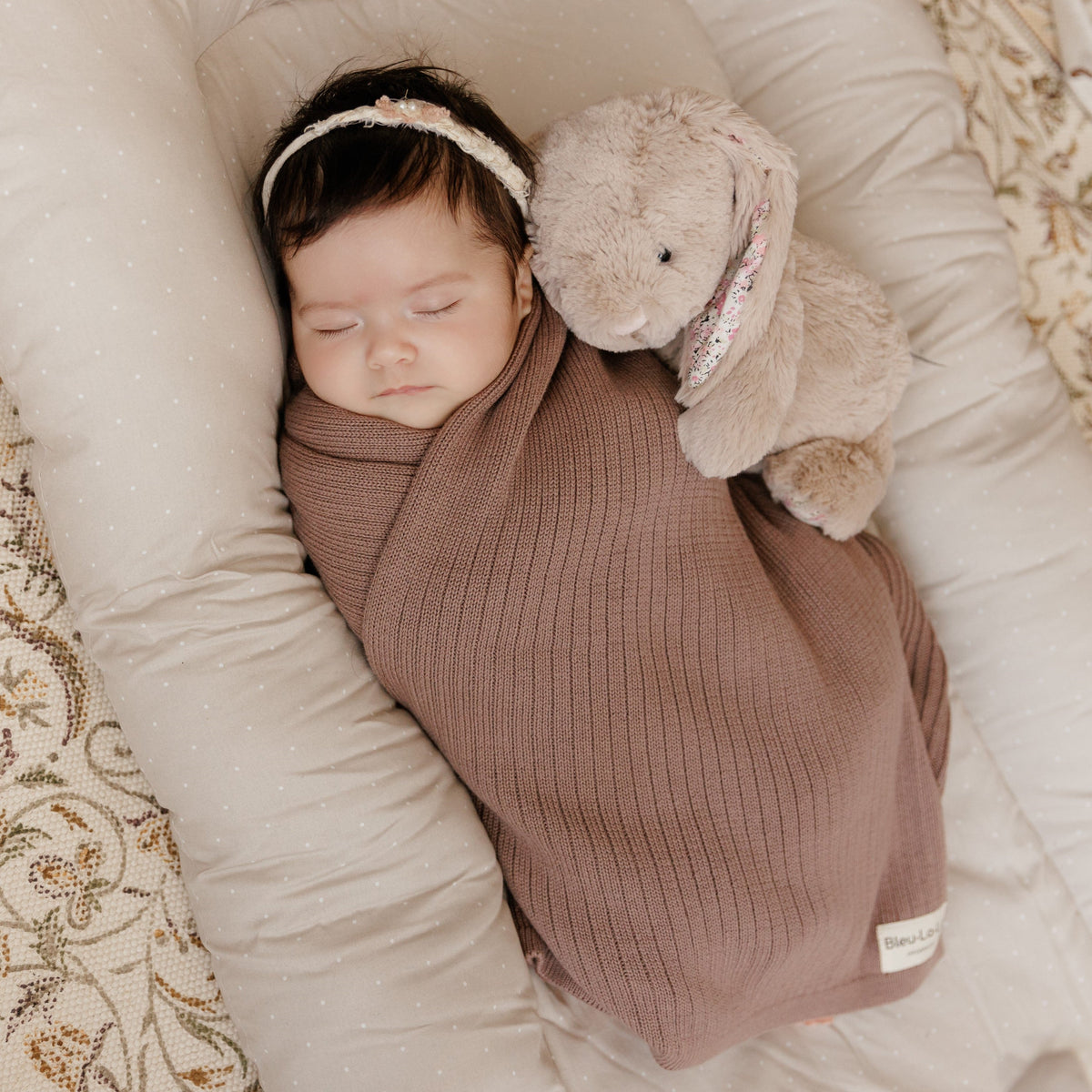 Ribbed Organic Cotton Knit Baby Blanket