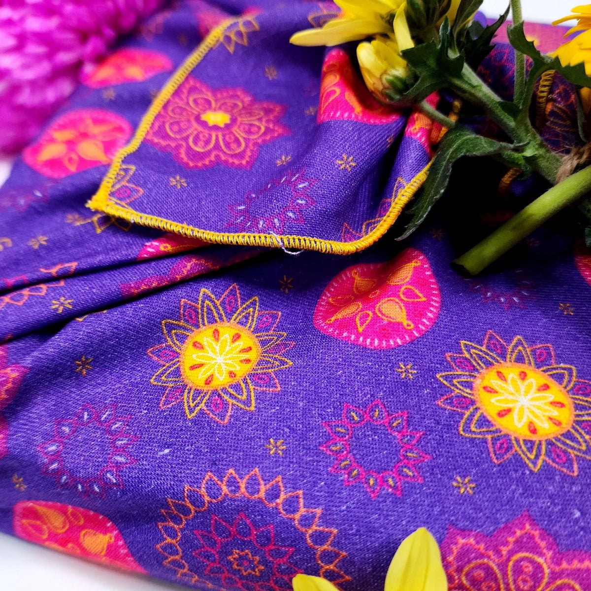 Marigold Mandala Furoshiki Gift Wraps - Set of 4