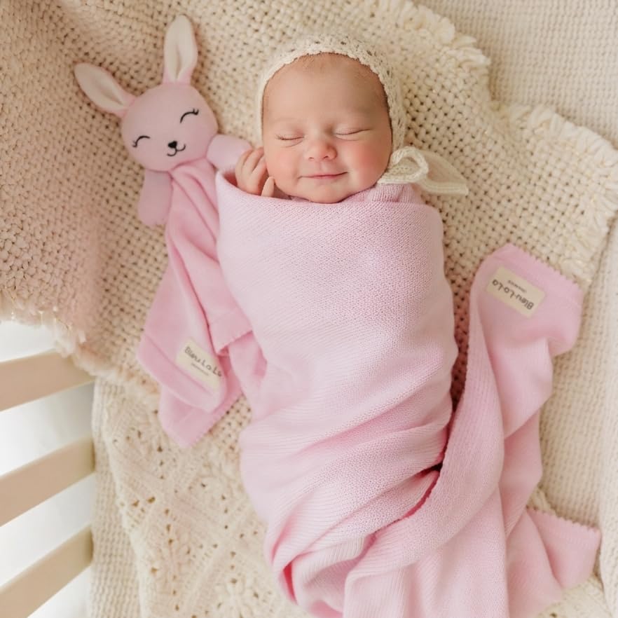 Organic Cotton Baby Blanket & Lovey Gift Set