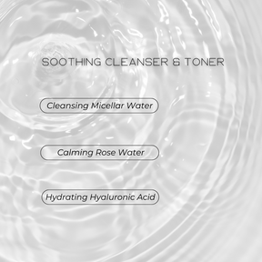 Calm Cleanse Gentle Face Wash and Toner + Hyaluronic Acid, Micellar Water, and Organic Rose