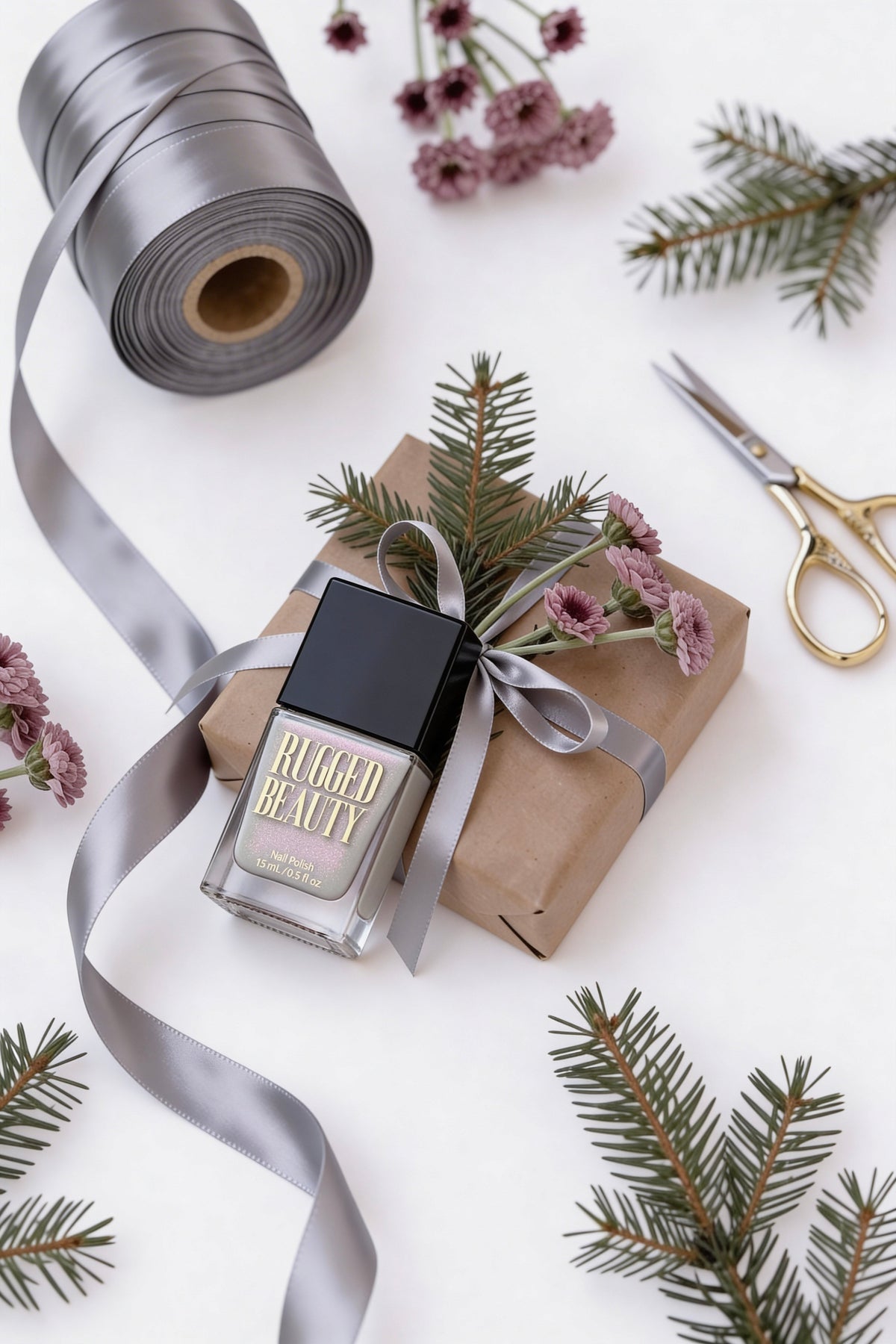 Shimmer Soft Grey Nail Polish