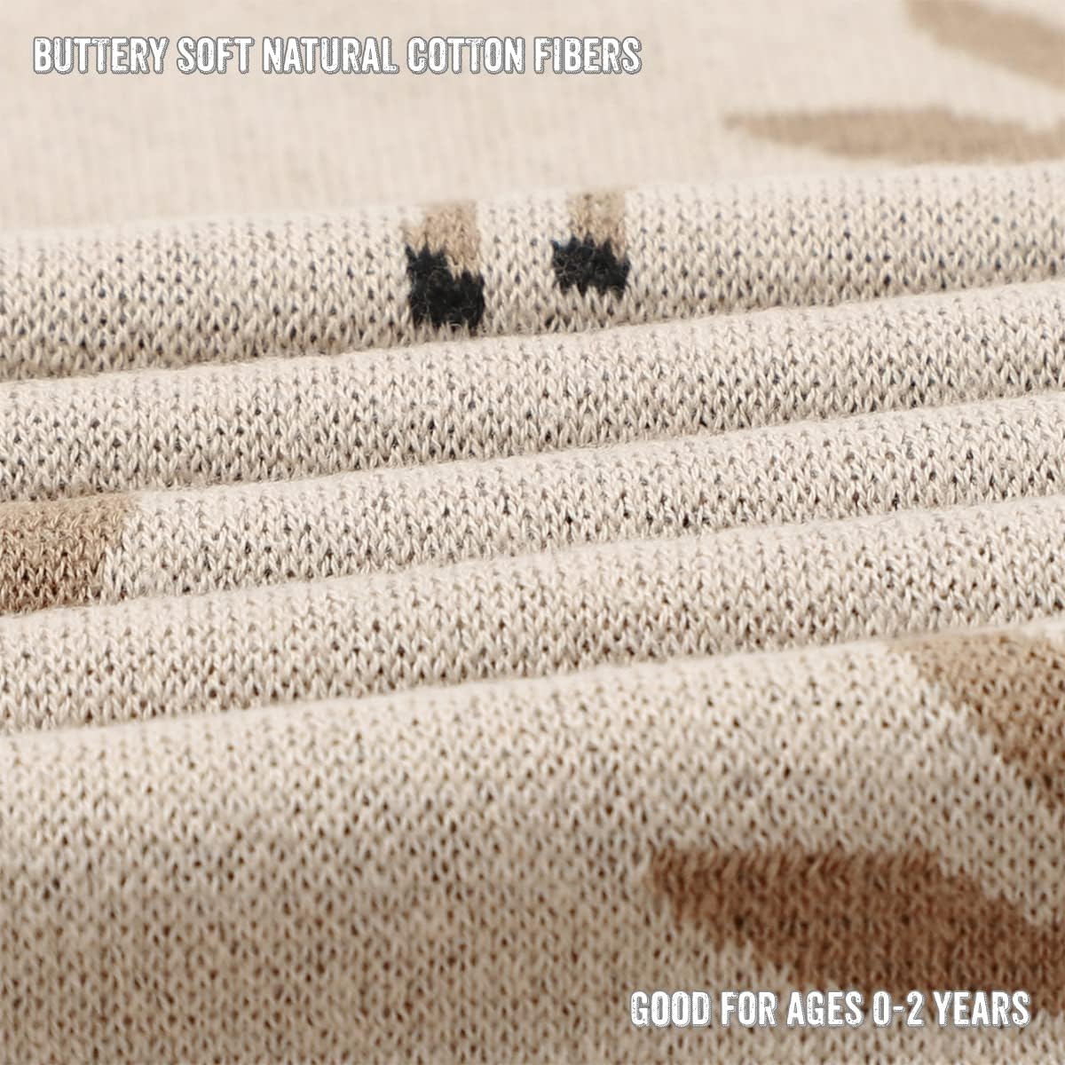 Deer Cotton Knit Baby Blanket