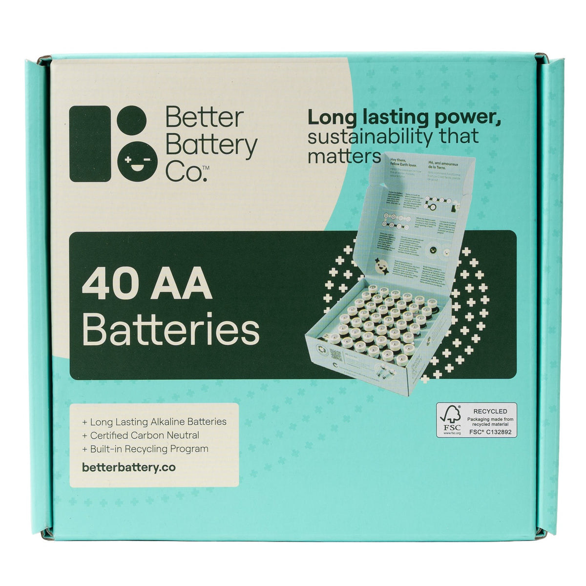 BetterBattery Eco AA Batteries – 40 Pack