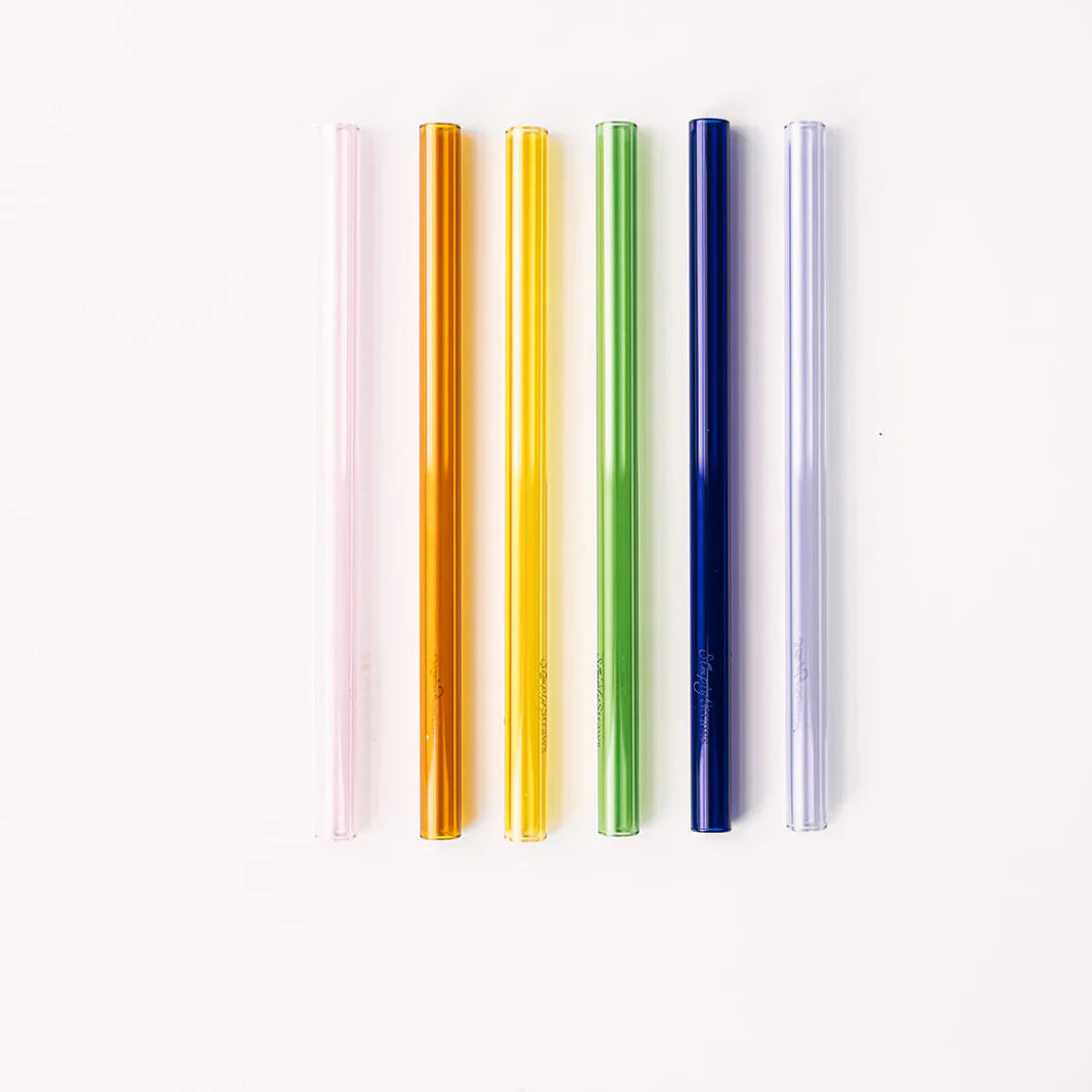 Wide Glass Smoothie Straw Set, 8" or 10"
