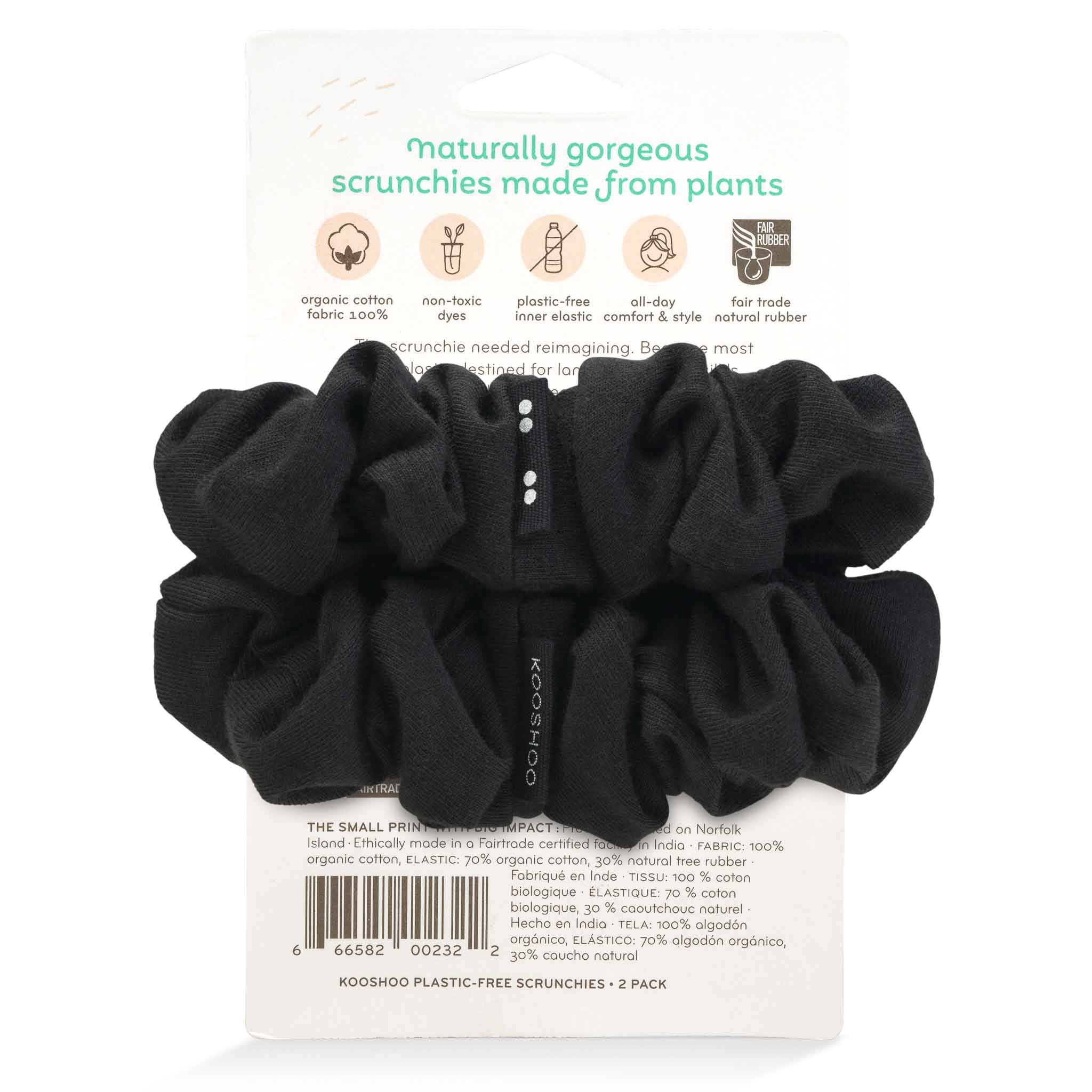 All Black Organic Hair Scrunchies