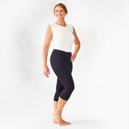 Organic Cotton Blackout Mid-Calf Leggings