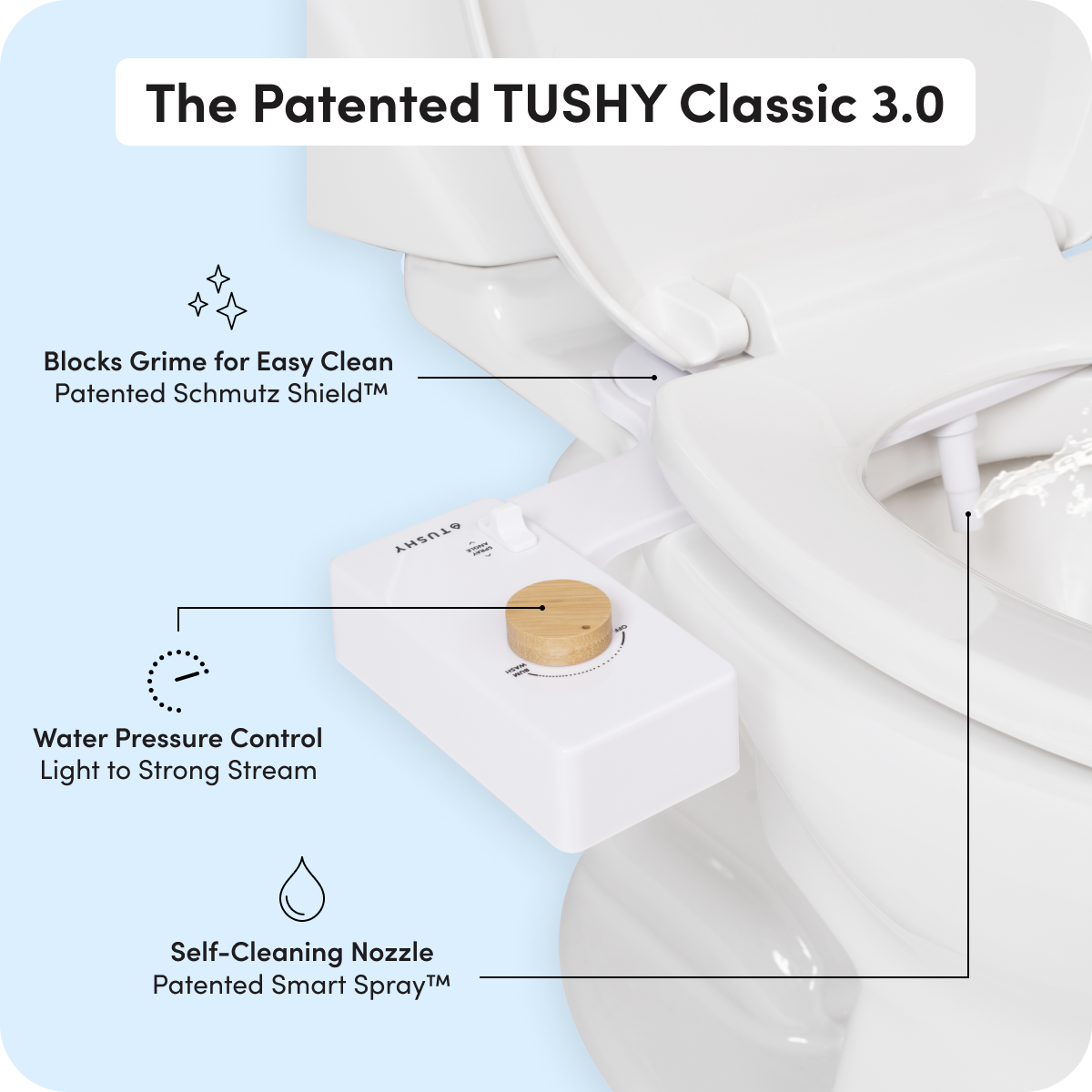 TUSHY Classic 3.0 - Bidet Toilet Seat Attachment