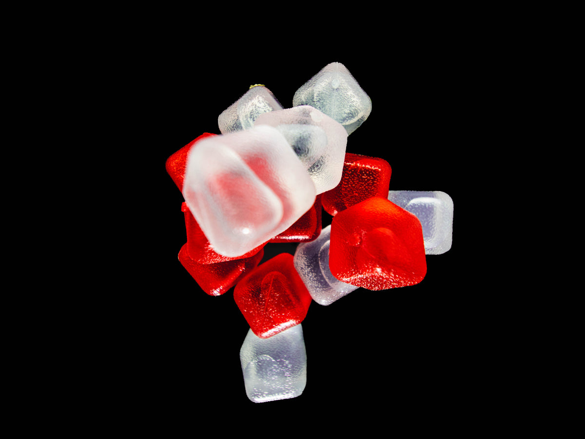 Reusable Ice Cubes Red & Clear