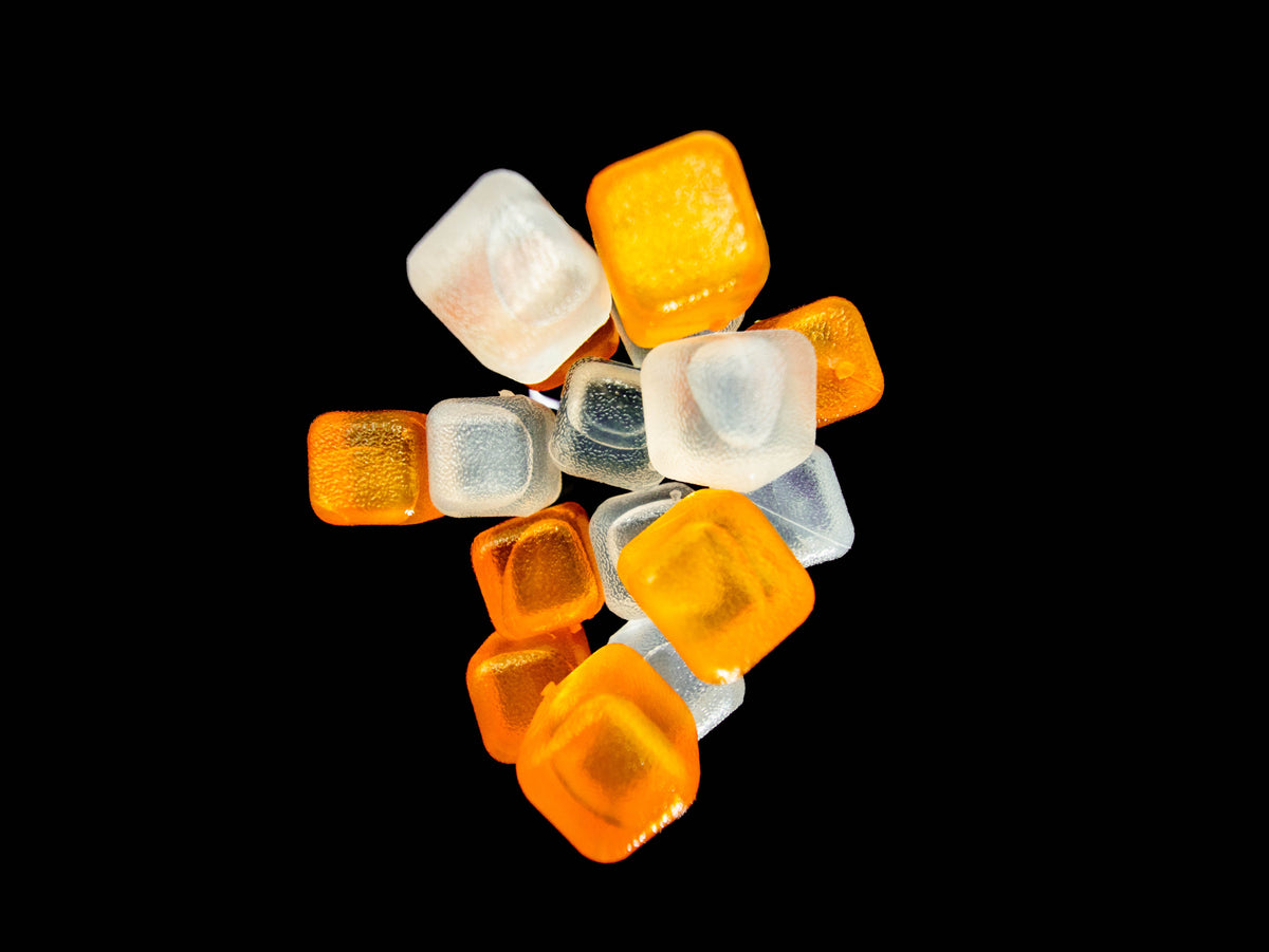Reusable Ice Cubes Orange & Clear