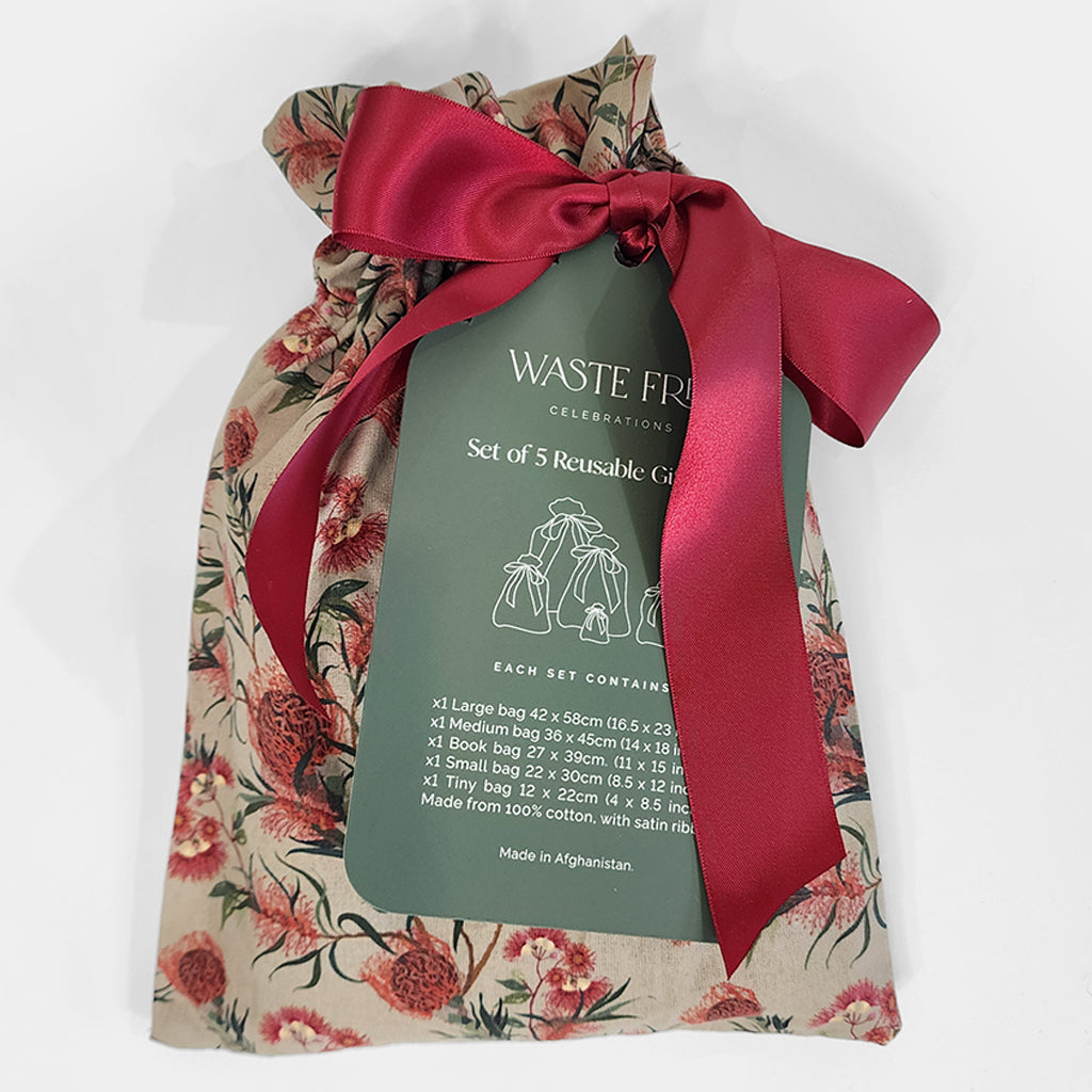 Australian Eucalyptus Reusable Gift Bag Set