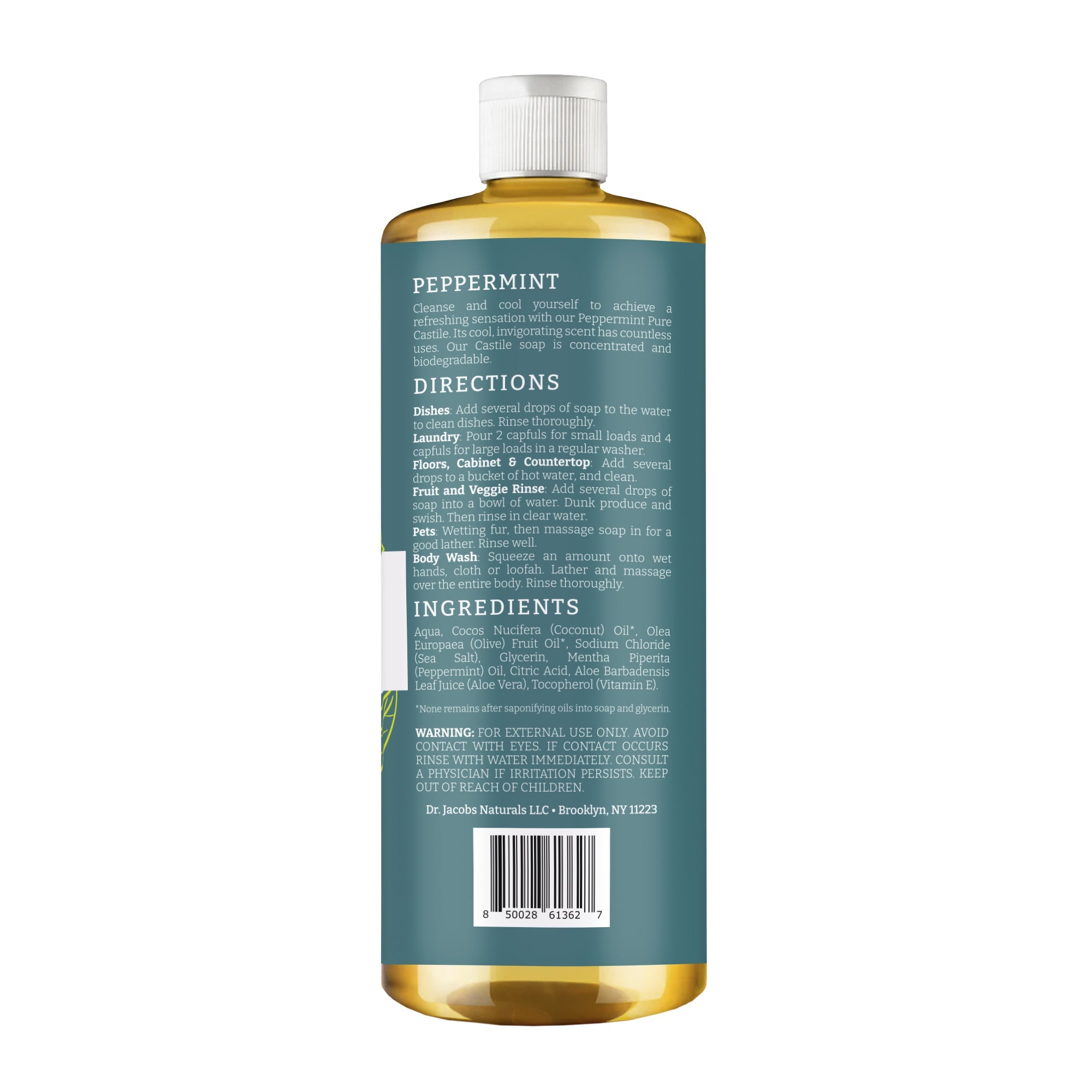 Dr. Jacobs Naturals Peppermint All-in-One Castile Soap