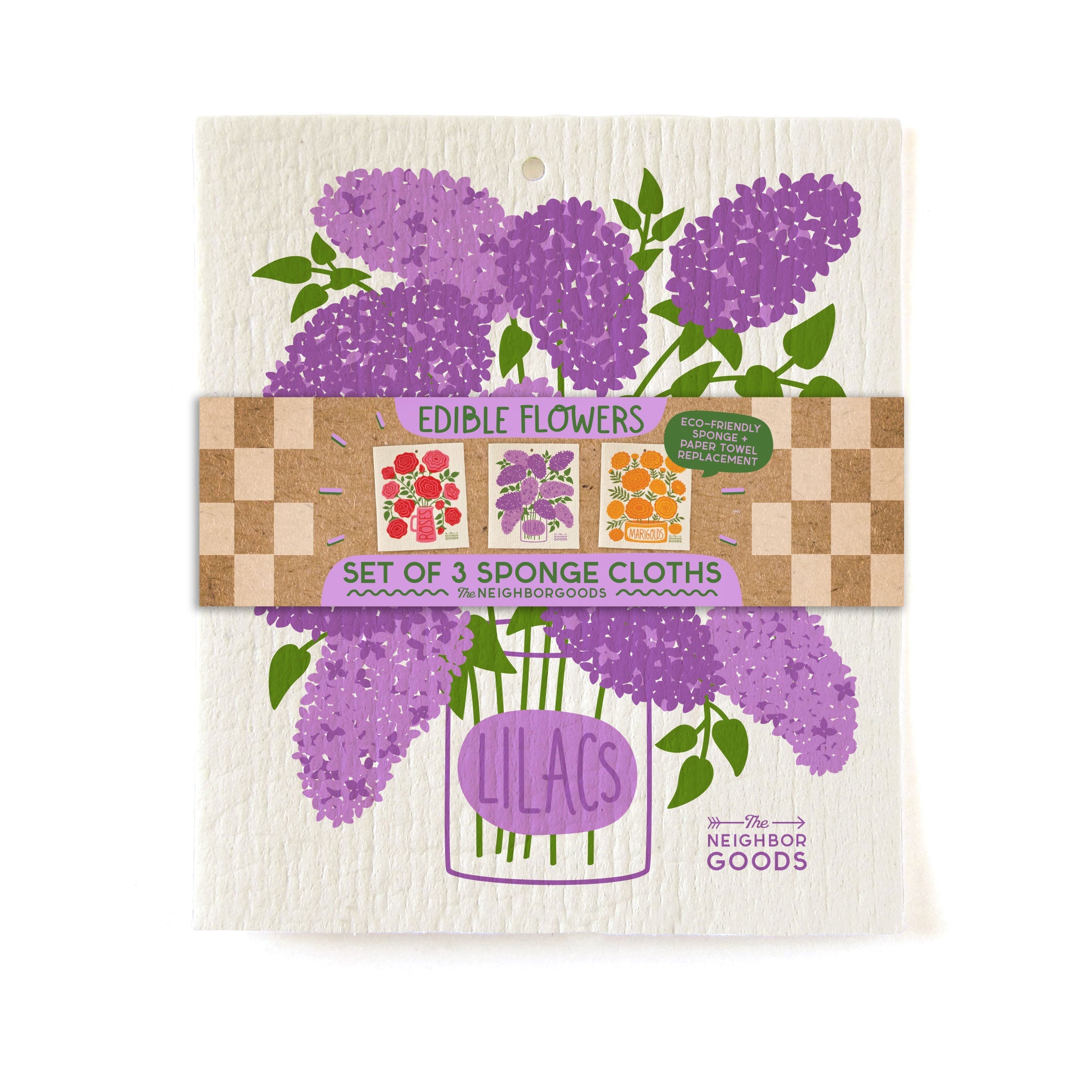 The Neighborgoods Edible Flowers - Sponge Cloth Set Of 3
