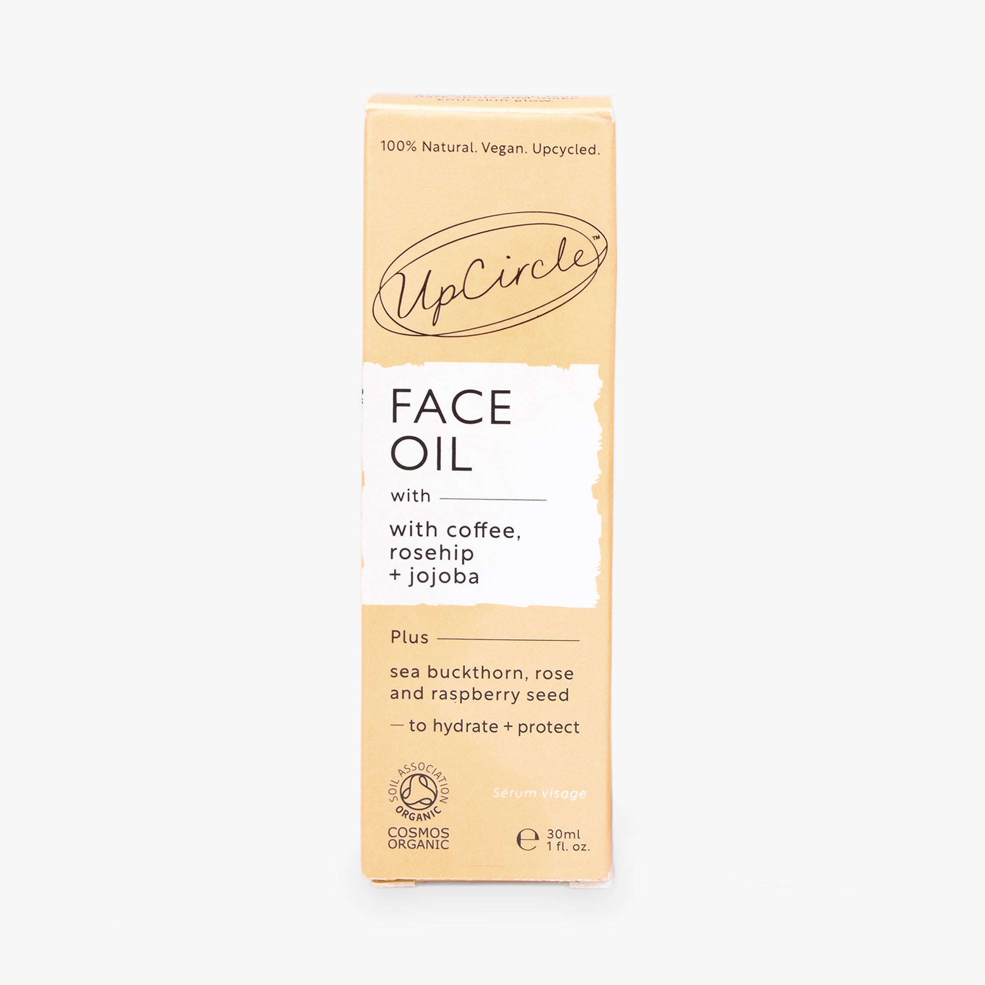 Organic Face Oil with Coffee, Rosehip + Jojoba