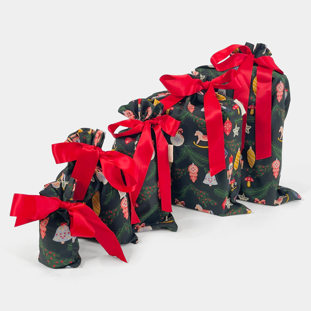 Folk Julepynt Reusable Gift Bag Set