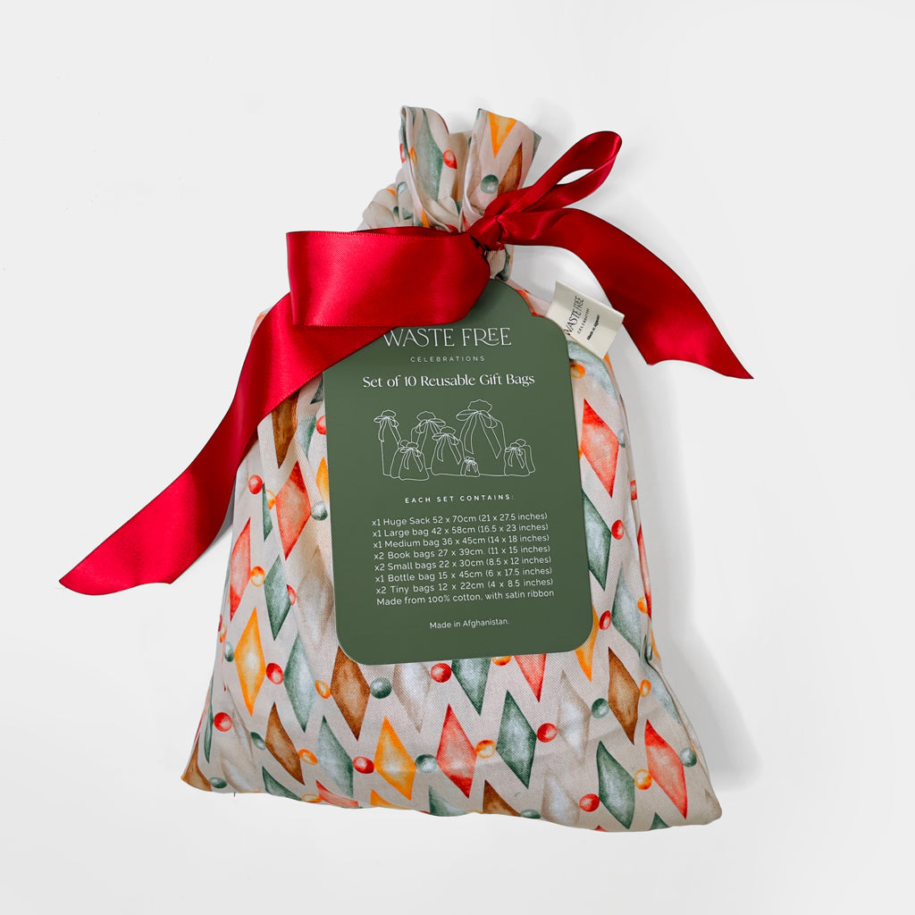 Nutcracker Harlekin Reusable Gift Bag Set