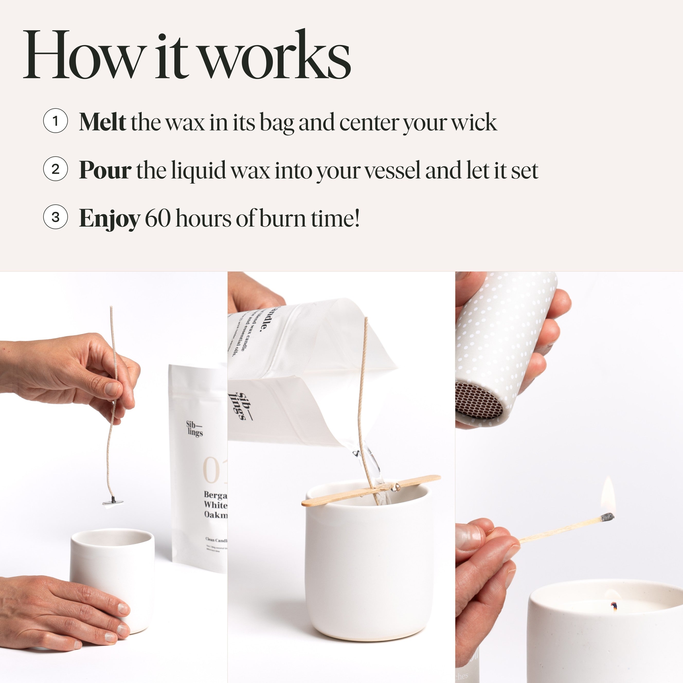 No 01 Candle Refill — Bergamot, White Rose, Oakmoss