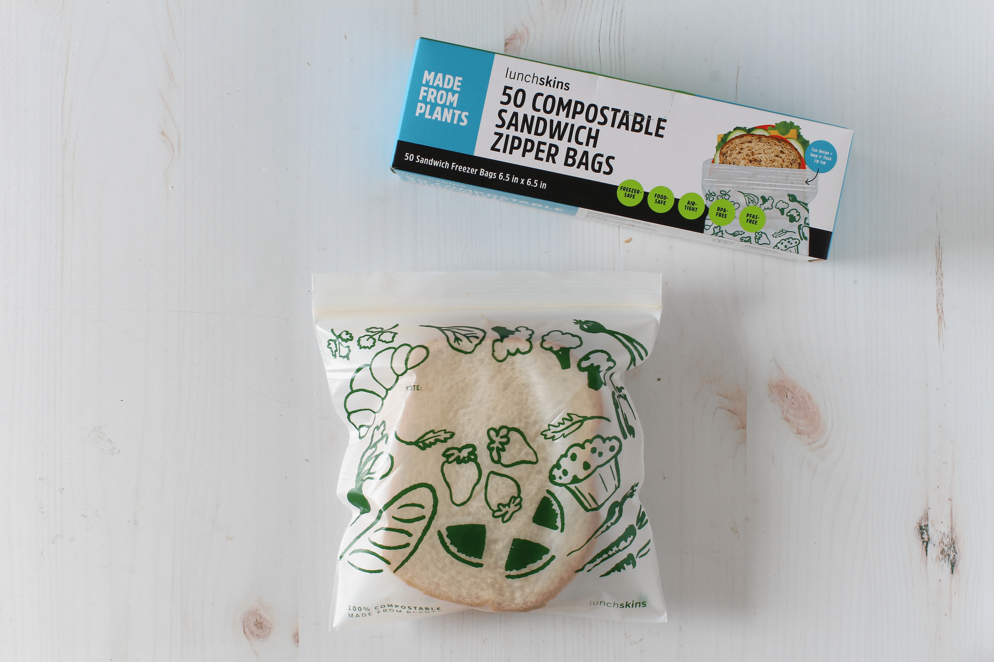 Ziptop Compostable Freezer-Safe Sandwich Storage Bags