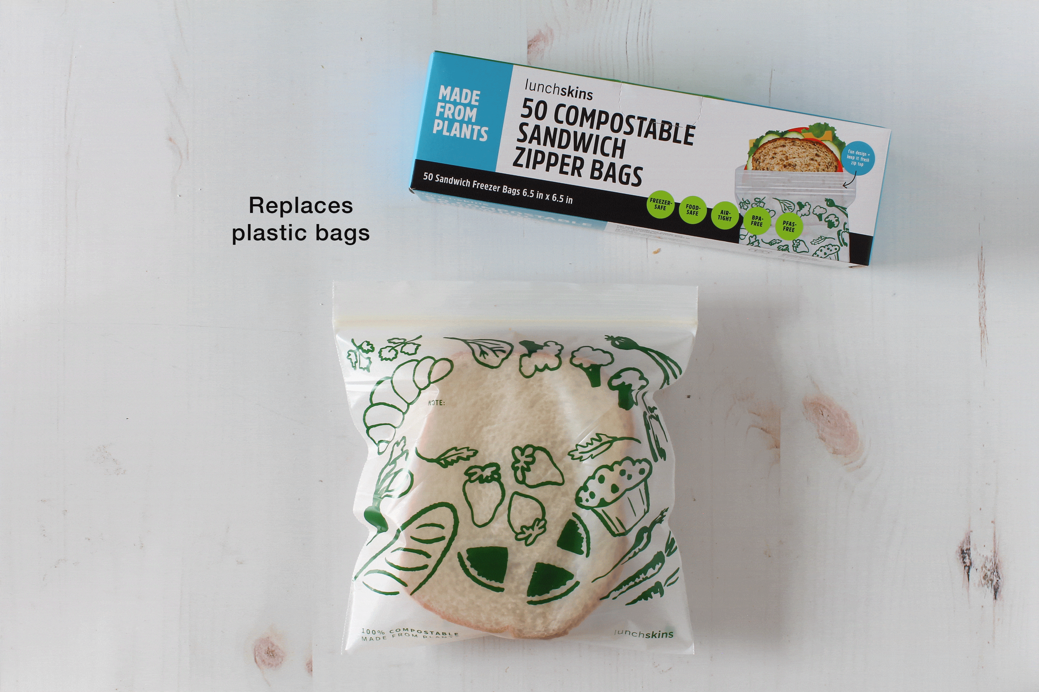 Ziptop Compostable Freezer-Safe Sandwich Storage Bags