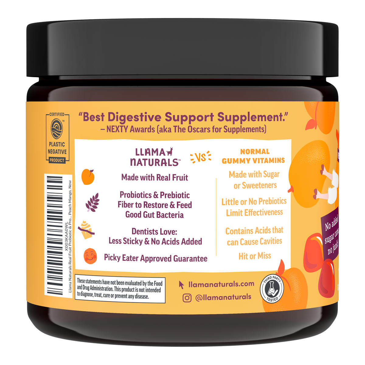 Kids Prebiotic & Probiotic Gummies, Peach Mango (120 ct)