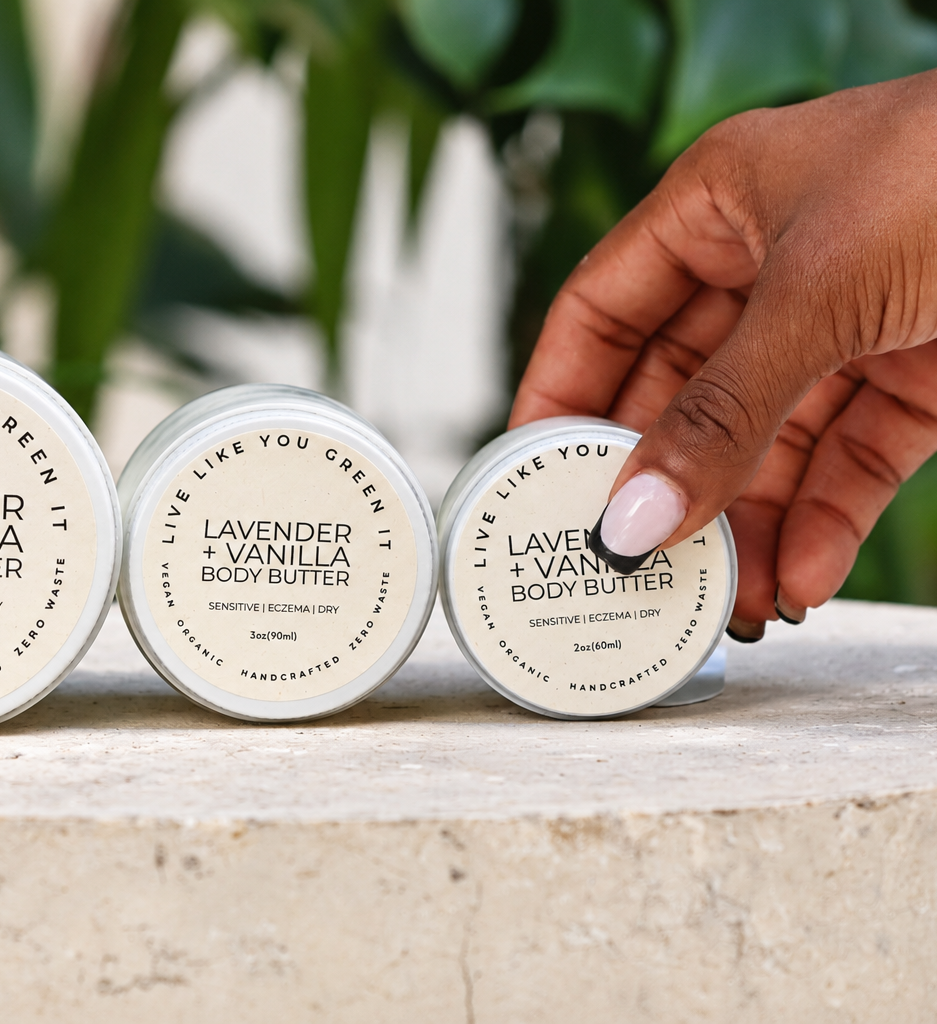 Lavender Body Butter - For Dry Skin, Vegan, Eczema Cream, Plastic Free, Organic, 2-8 oz.