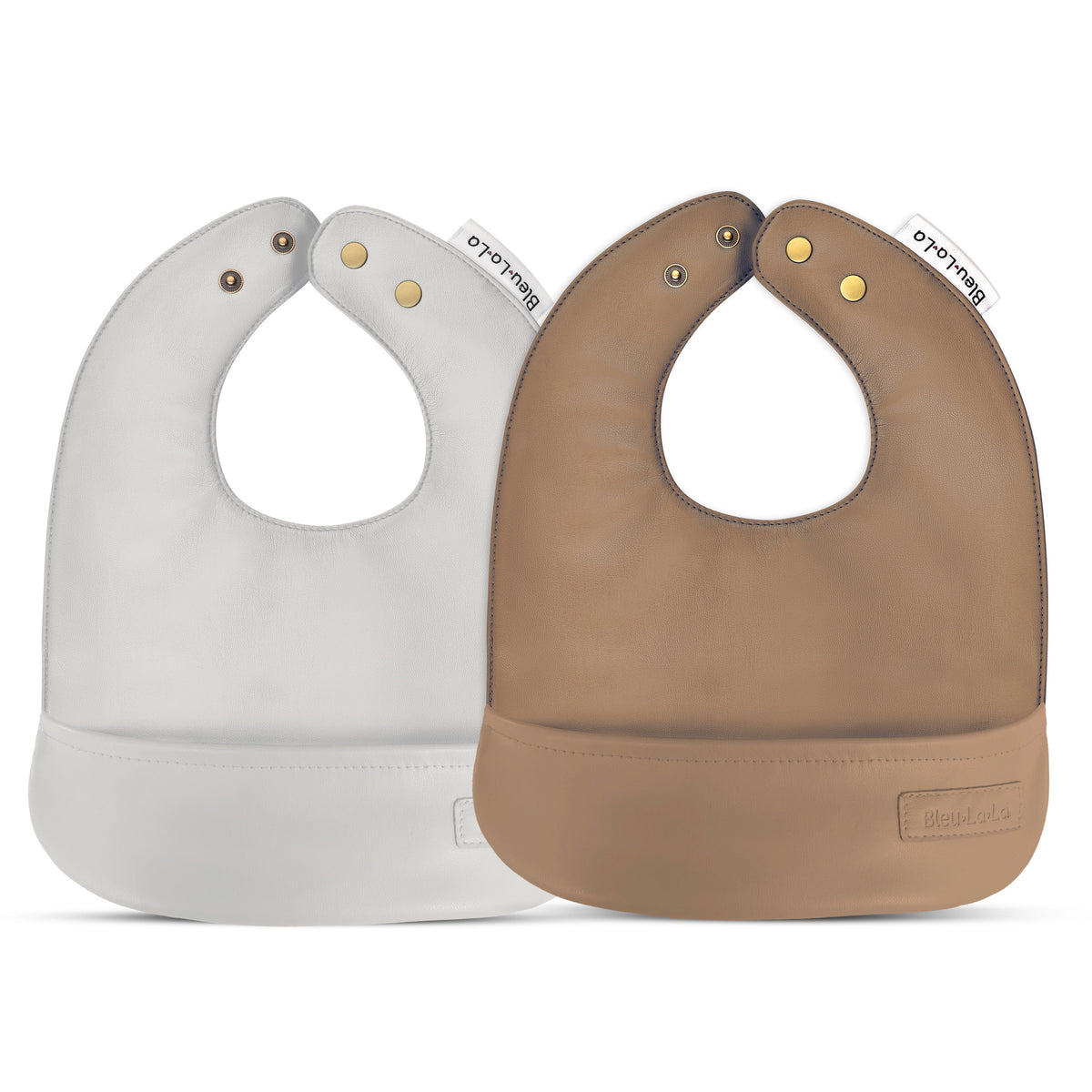 Classic Vegan Leather Baby Bib Set