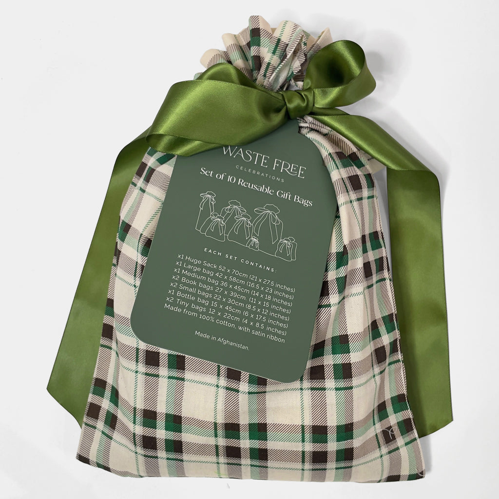 Nadarrach Tartan Reusable Gift Bag Set