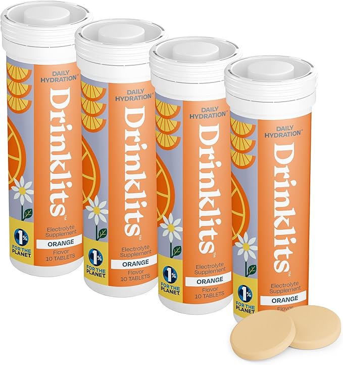Orange Daily Hydration Tablets (4) Tube Bundle
