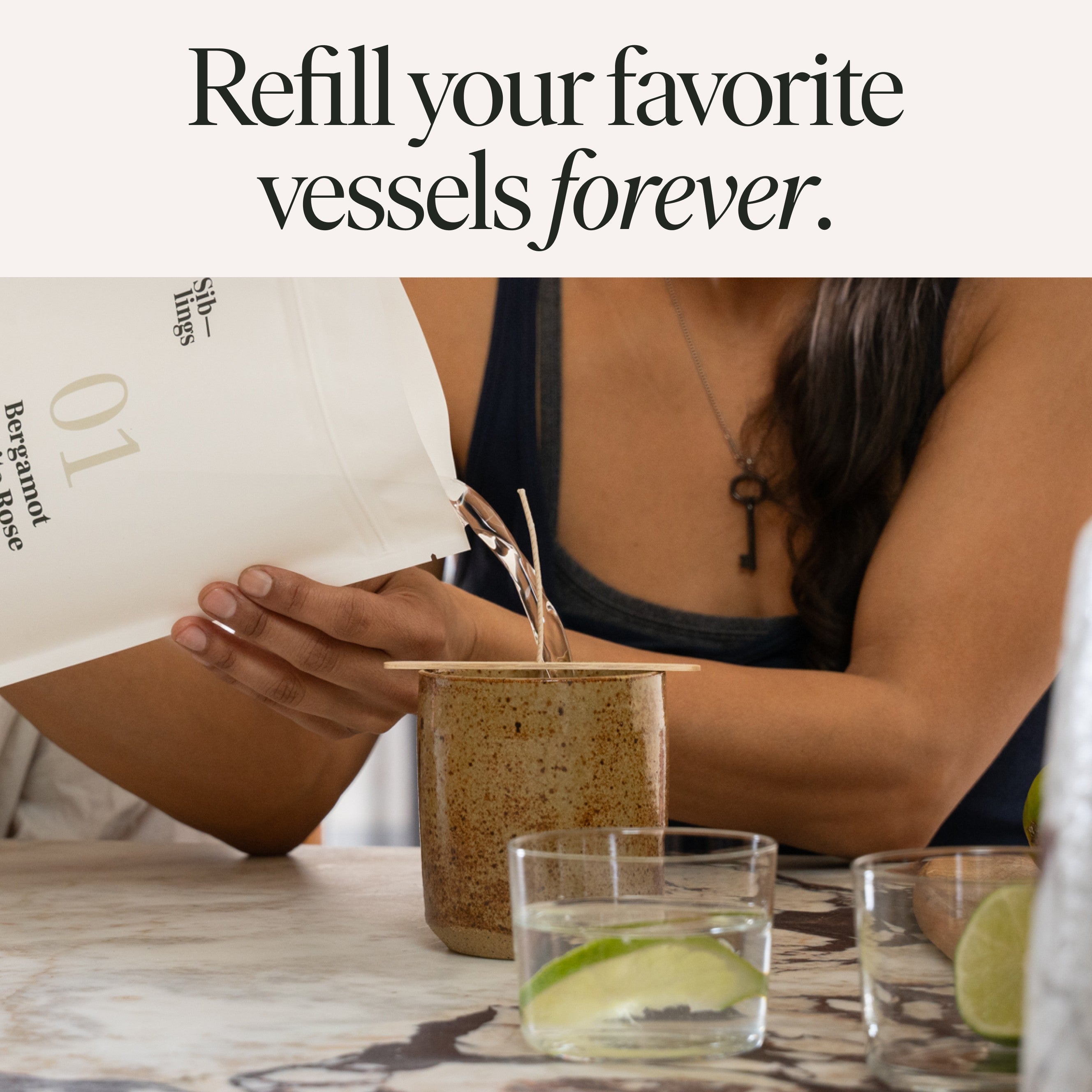No 01 Candle Refill — Bergamot, White Rose, Oakmoss
