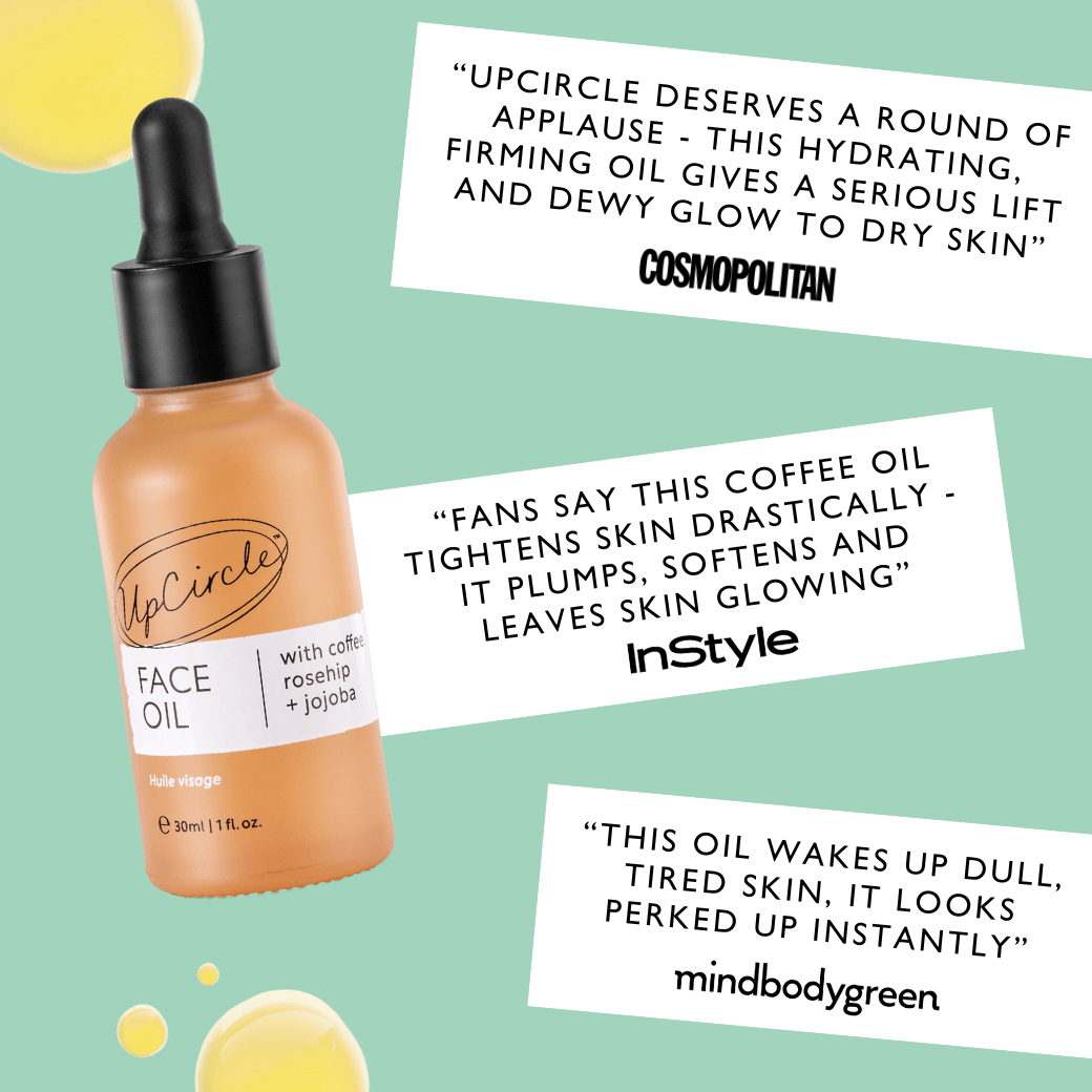 Organic Face Oil with Coffee, Rosehip + Jojoba