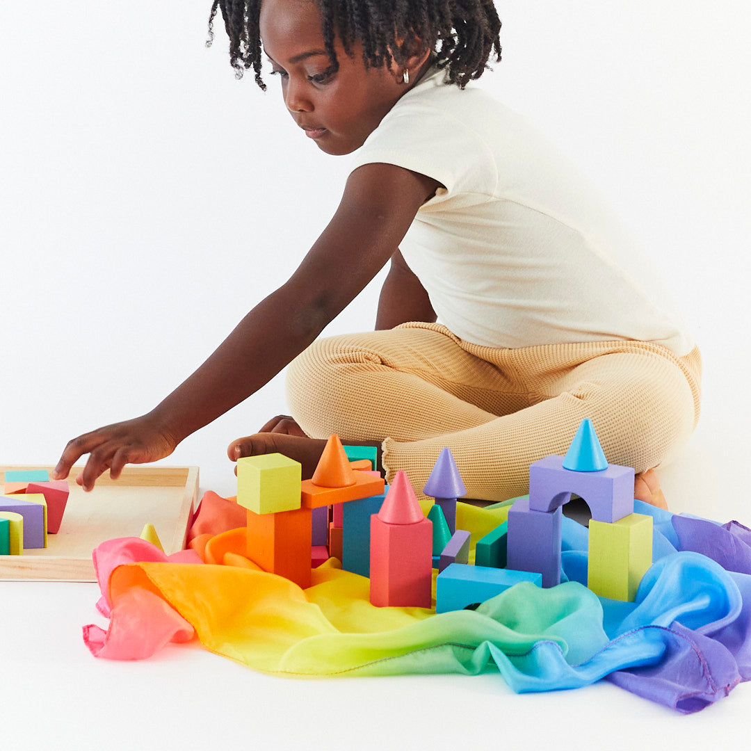 Wood Rainbow Building Blocks