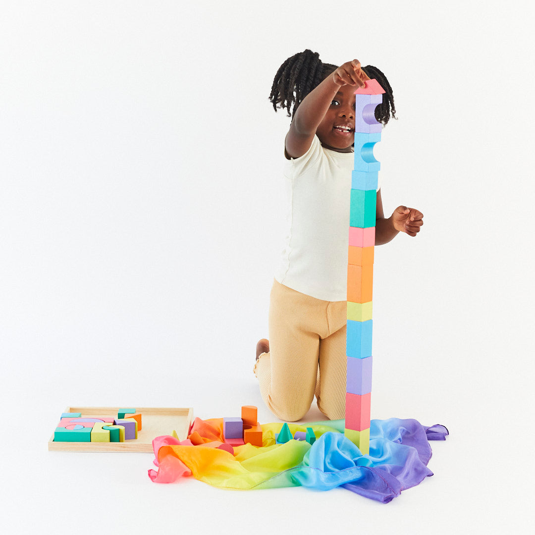 Wood Rainbow Building Blocks