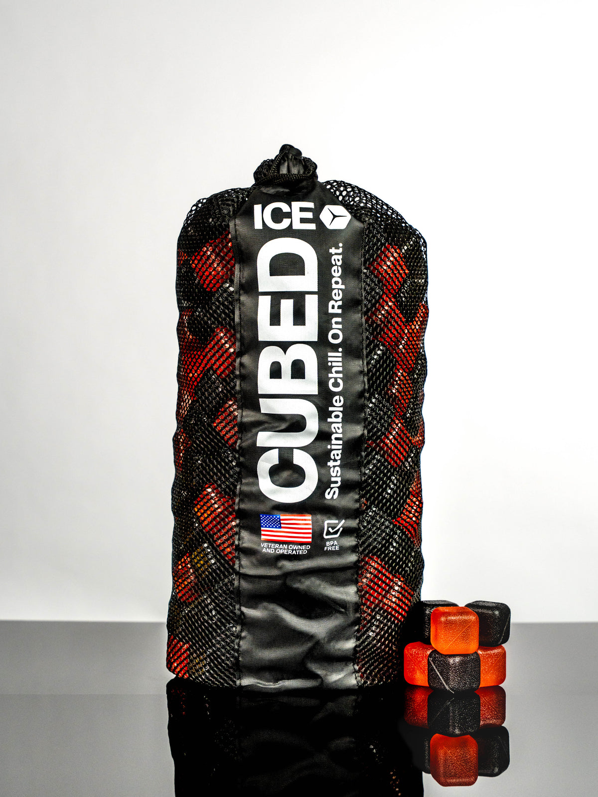 Reusable Ice Cubes Black & Red